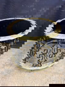 Hollywood Regency Mother of Pearl anbd Black Glass Cocktail table c1950's