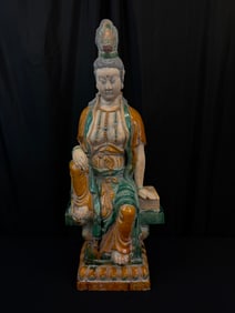Sancai Glazed Pottery Statue of Guanyin