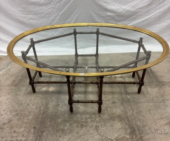 Baker Oval Chinoiserie Cocktail Table
