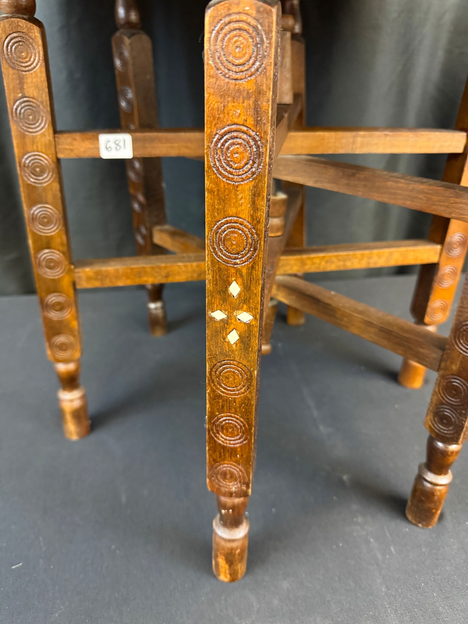 Moroccan Brass Tray Table - 2