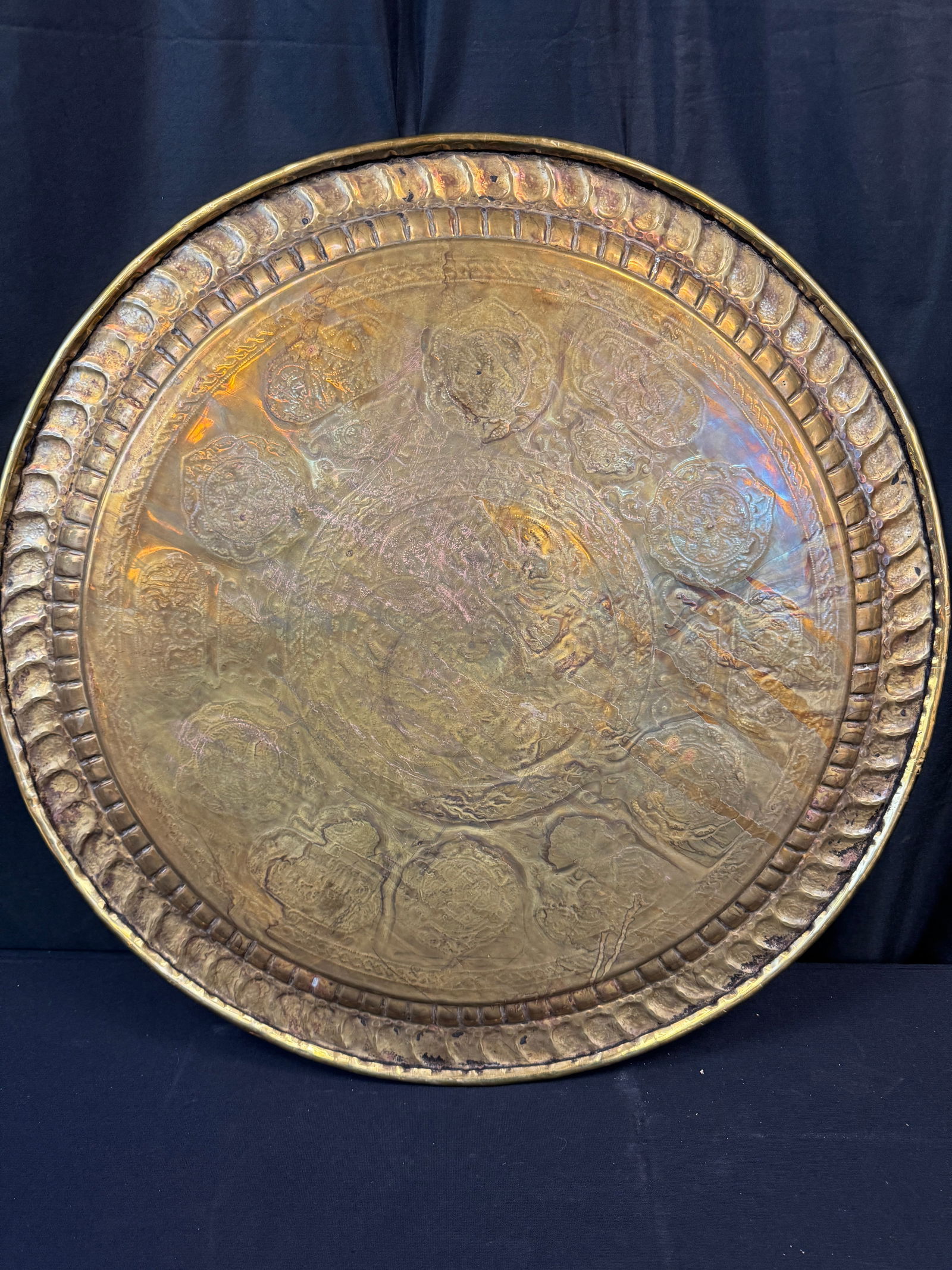 Moroccan Brass Tray Table - 8