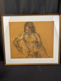 Joseph Freibert Charcoal  Drawing on Paper c1978