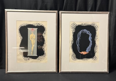 Two Erte Lithographs c1968 Numerals Suite, Signed