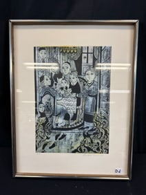 Louise August original Woodblock c1980-Artist Proof