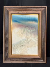 Charles Dix Abstract Oil on Board c1960's