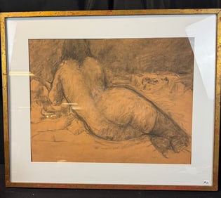 Joseph Freibert Charcoal  Drawing on Paper c1971