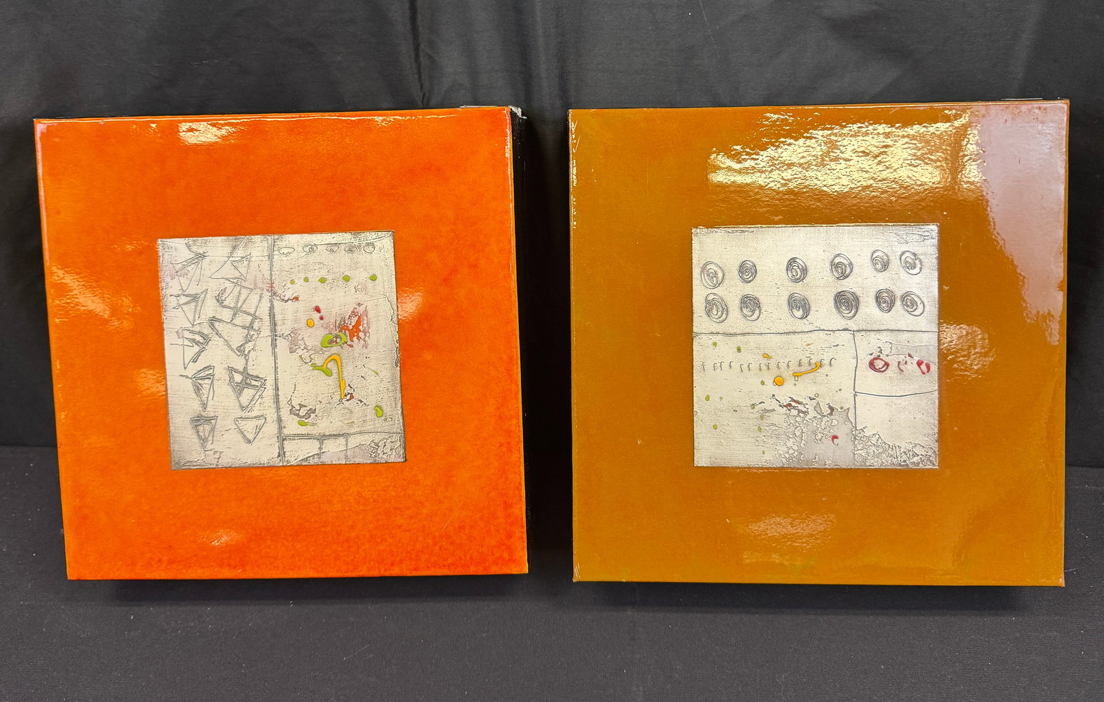 Two Linda Kall Abstract Cube Paintings (1 of 10)
