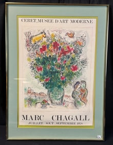 Marc Chagall Exhibition Poster Lithograph c1978
