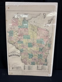Township Map of State of Wisconsin C1876