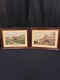 2 C.R. Stock Hunting Lithographs C.1920's
