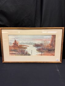 V. Nelson Signed Original Watercolor c1970's
