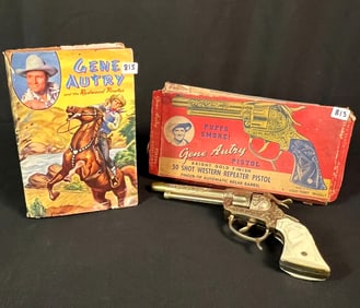 Gene Autry Cap Gun with Box and 1940's Book