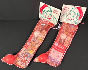Pair of 1950s/60s Mickey Mantle's Backyard Baseball Holiday Stocking Sets