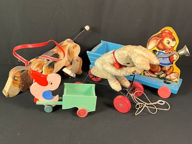 4 Antique Pull Toys