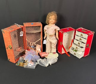 Effanbee "Patricia" Doll & Two Trunks