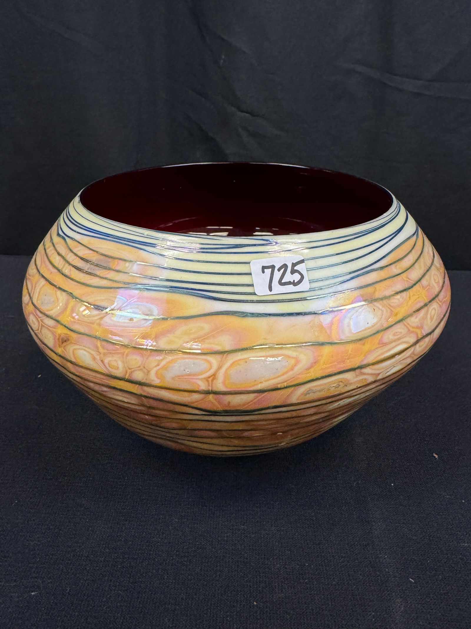 David Elder Hand Blown Art Glass Bowl (1 of 6)