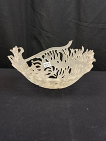 Ann Alderson Cabezaa Art Glass Peacock Feather