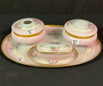 Limoges Hand-painted Dresser Set