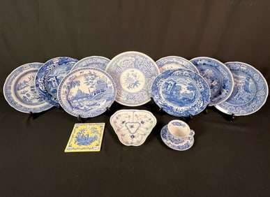 Group of Blue and White Spode Dishes