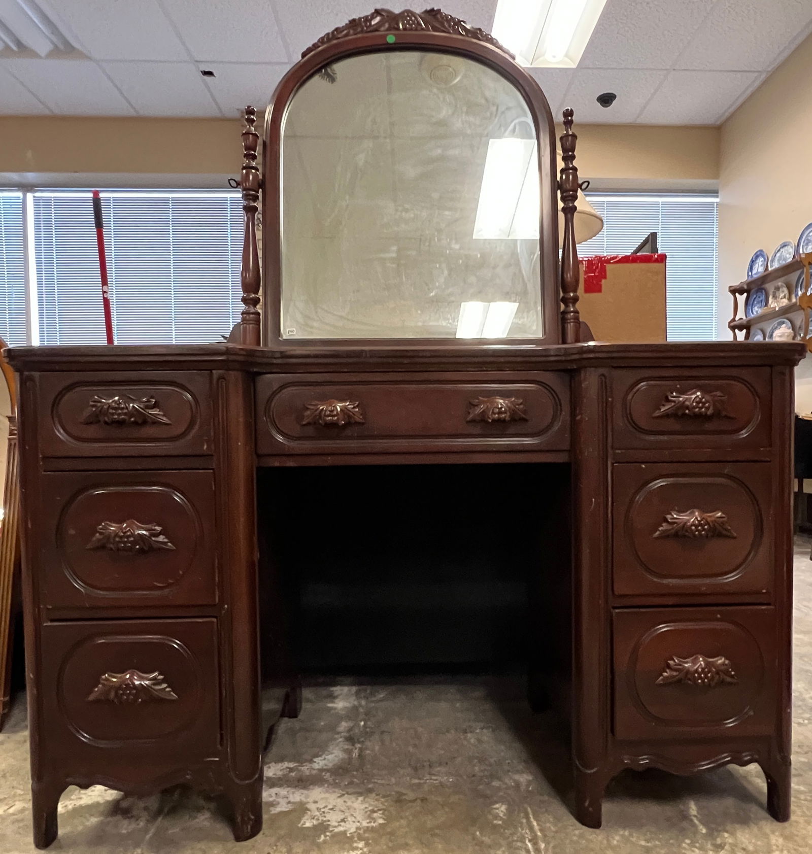 Cherry Pedestal Vanity - 2