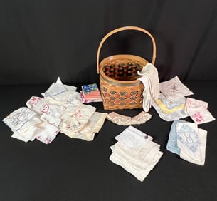 Woven Basket, Hankies and More