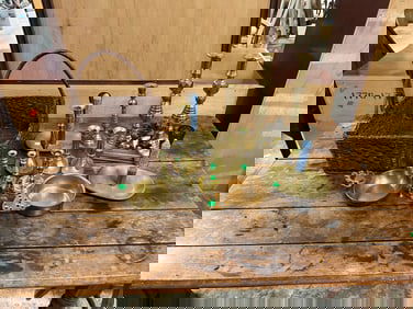 Mixed Lot of Brass Antique Candle Sticks and More