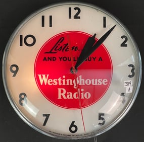 Advertising Electric Clock for Westinghouse Radio