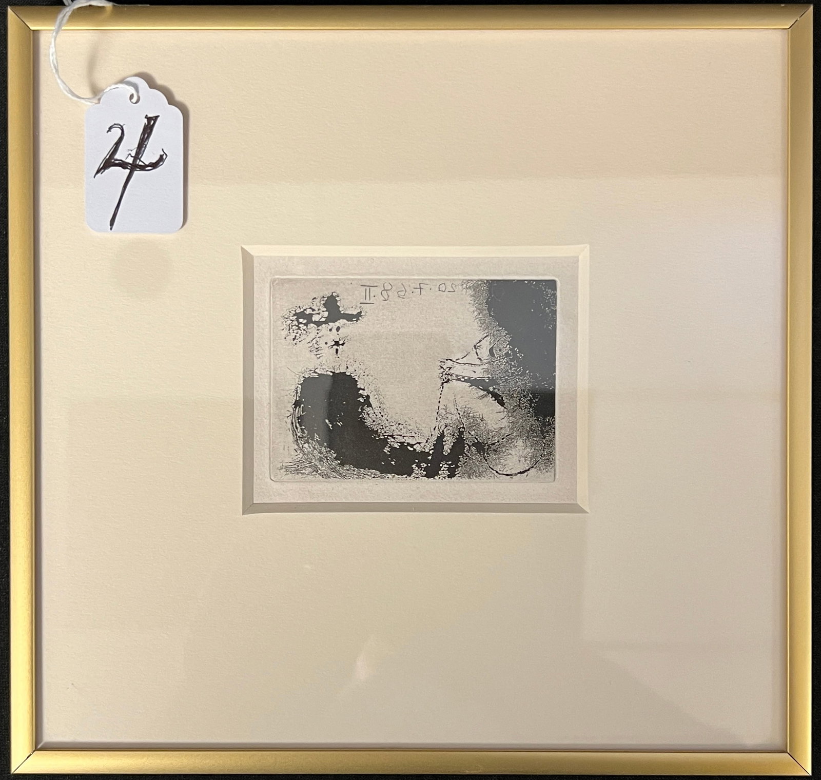 Pablo Picasso (1881-1973) Etching and Aquatint c.1971: A quality matted and framed original cubist etching and aquatint by Spanish artist Pablo Picasso (1881-1973). This etching is titled "Conversation" from Picasso's La Celestine series. The piece