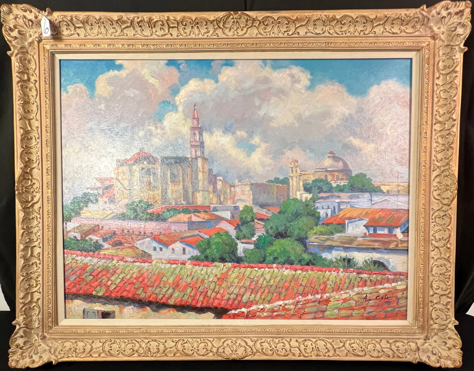 Signed A. Cole Large Oil on Canvas Copy of an Alson Skinner Clark Painting (1 of 7)