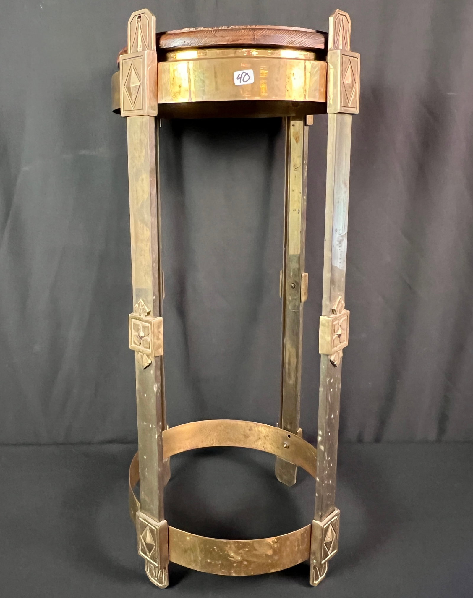 Bronze and Oak Plant Pedestal (1 of 6)