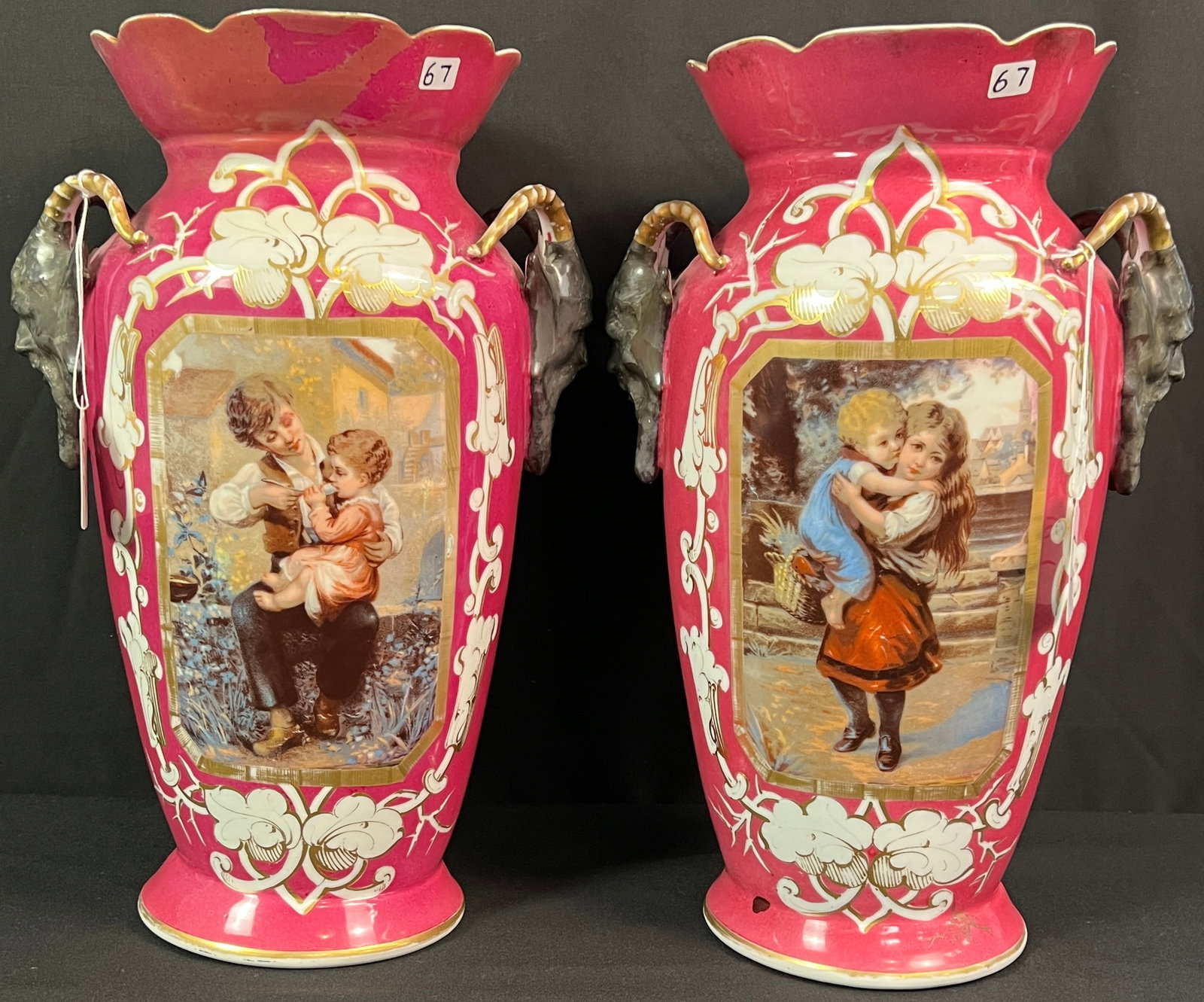Pair of Old Paris Porcelain Vases (1 of 7)