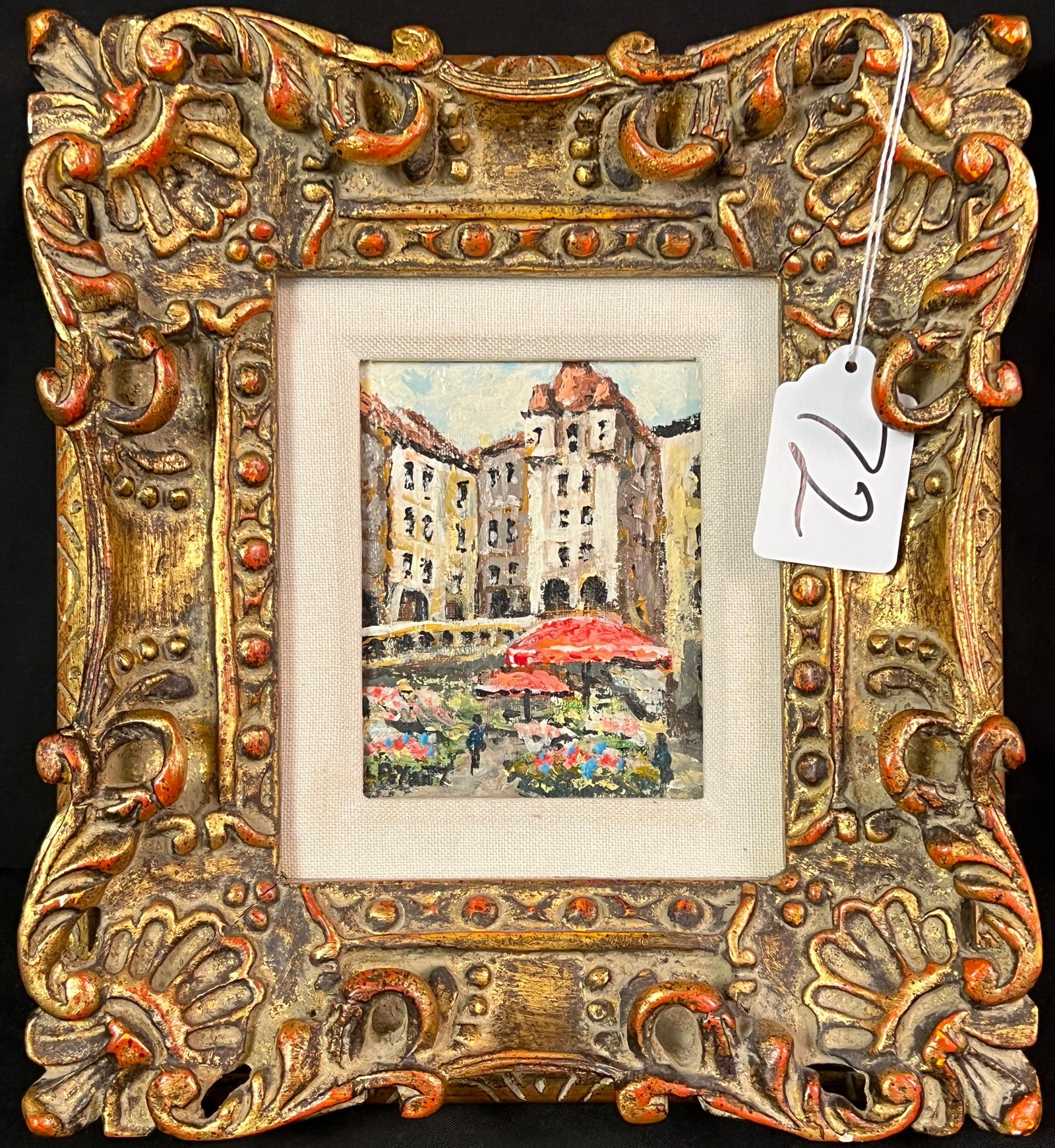 Louis Peyrat - Parisian Street Scene I Oil on Canvas: A quality framed oil on canvas by listed French artist Louis Peyrat (1905-1999) depicting a French street scene. In excellent condition, it measures 10.5" tall X 9.5" across framed.
