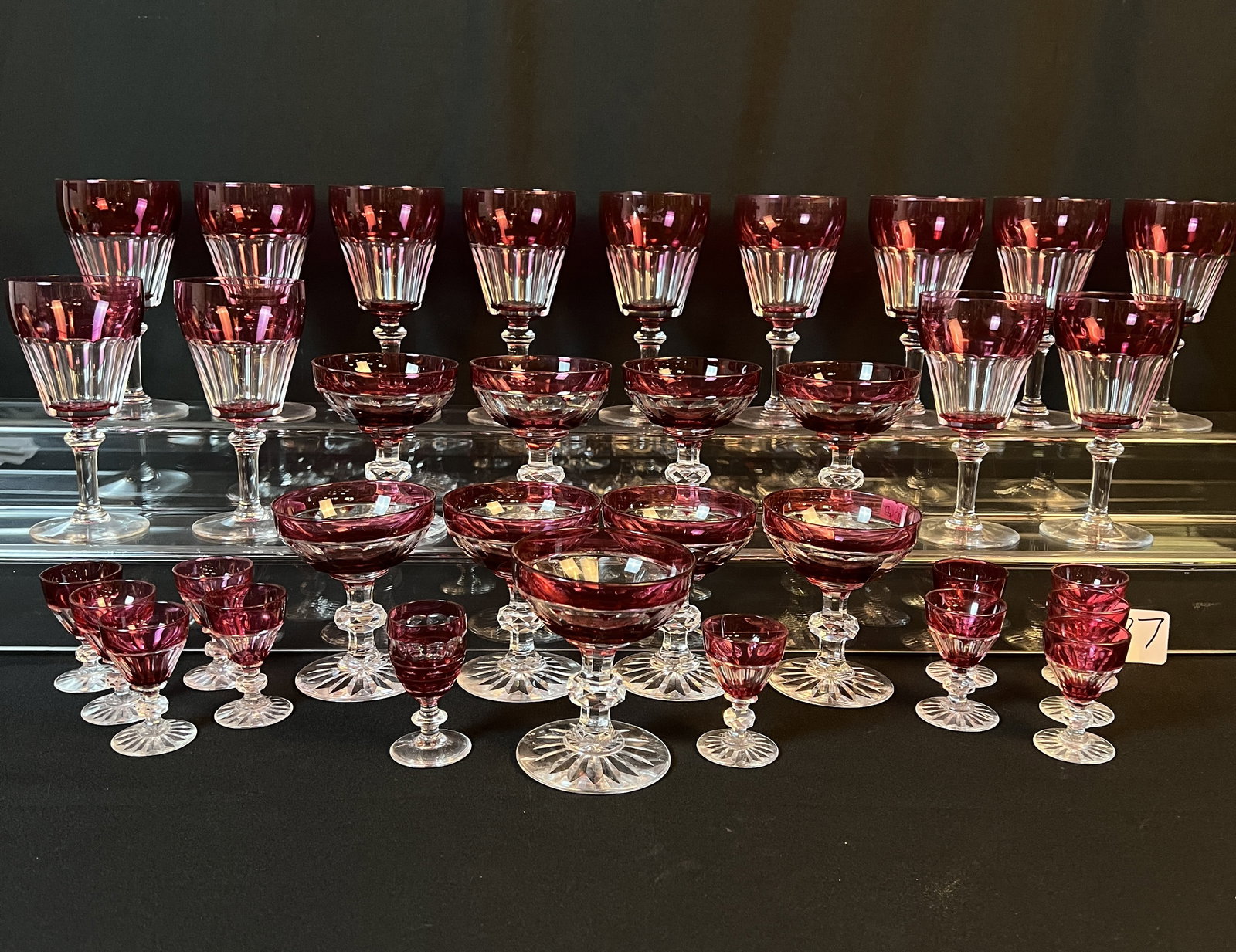 Cranberry Stemware Attributed to Moser C1890-1900 (1 of 12)