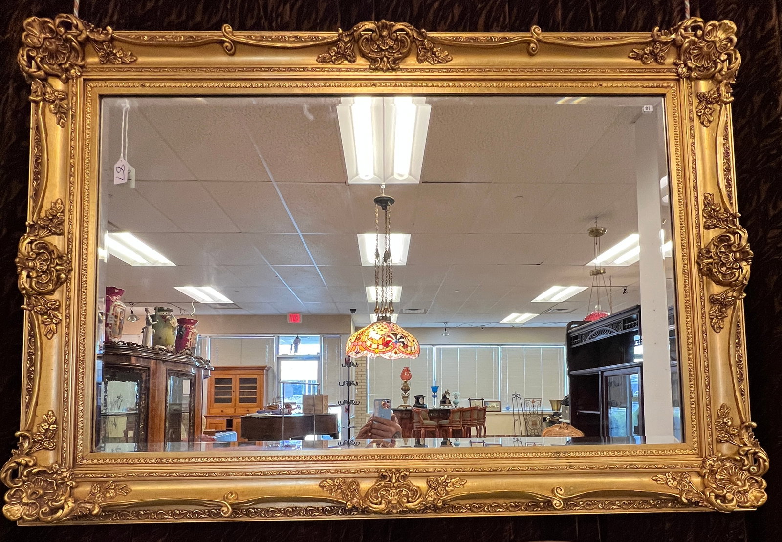 Immense Fancy Beveled Gold Leaf Mirror (1 of 7)