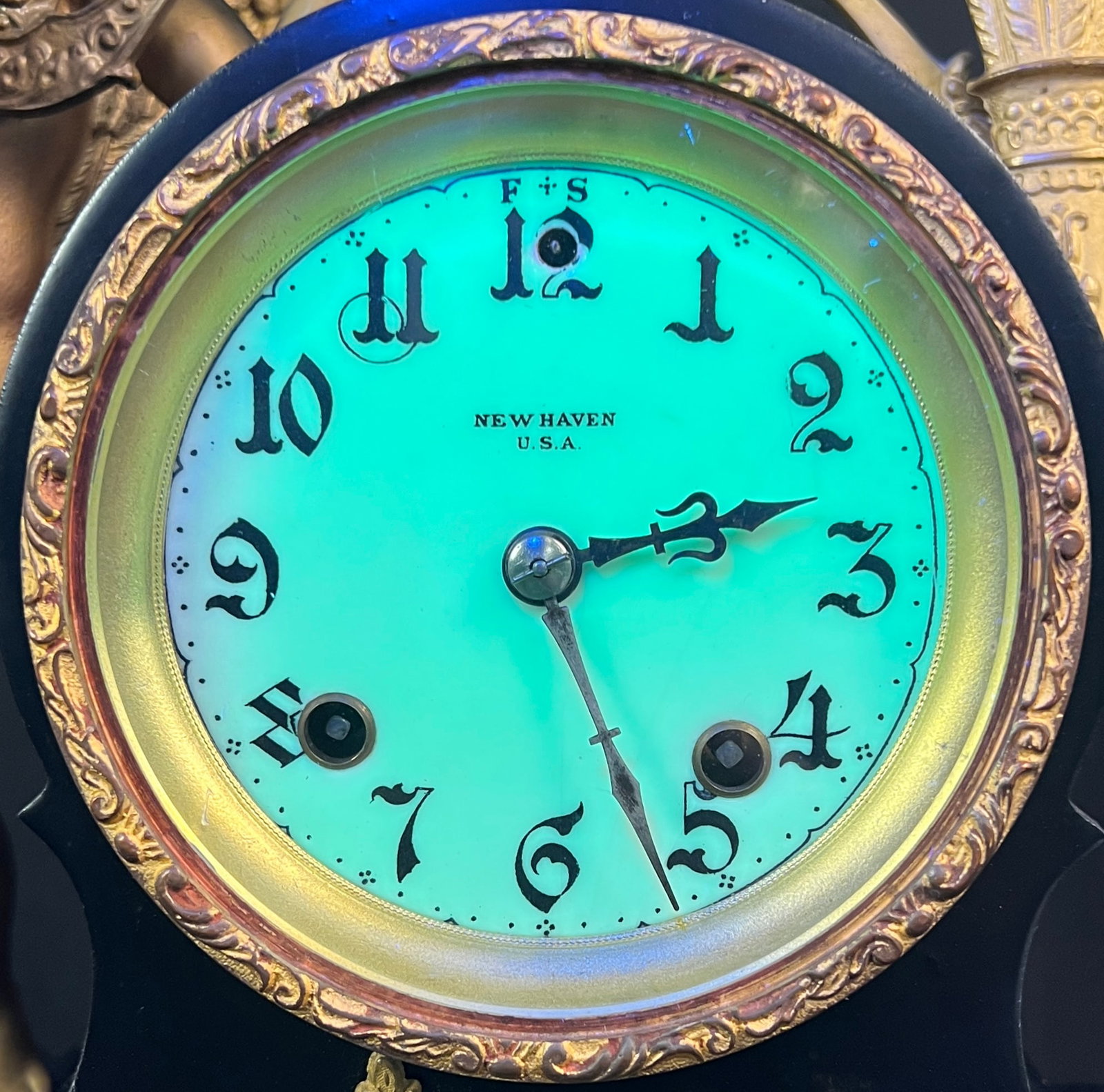 New Haven Figural Victorian Clock - 2