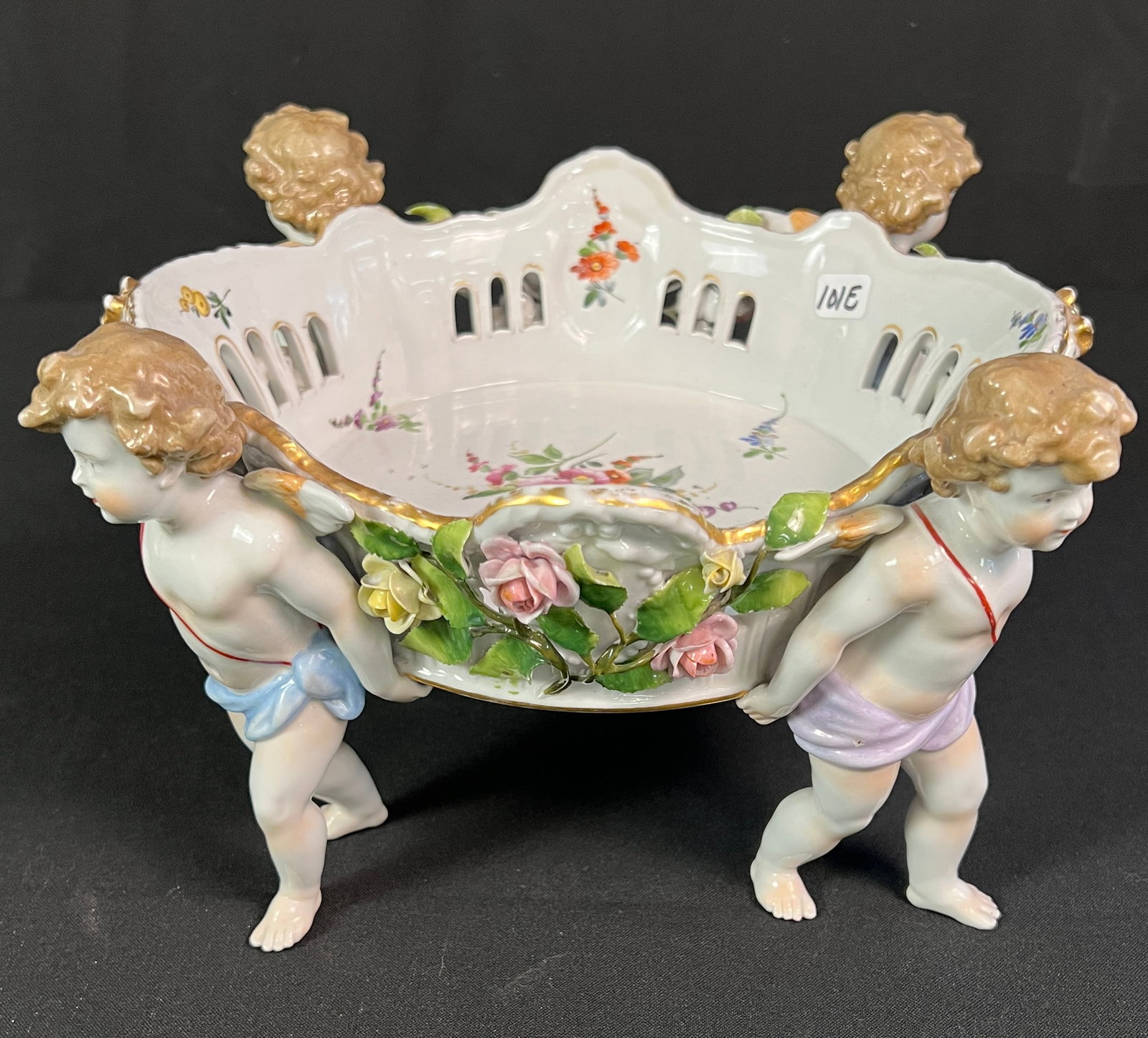 Dresden Porcelain Footed Compote, c.19th Century (1 of 6)