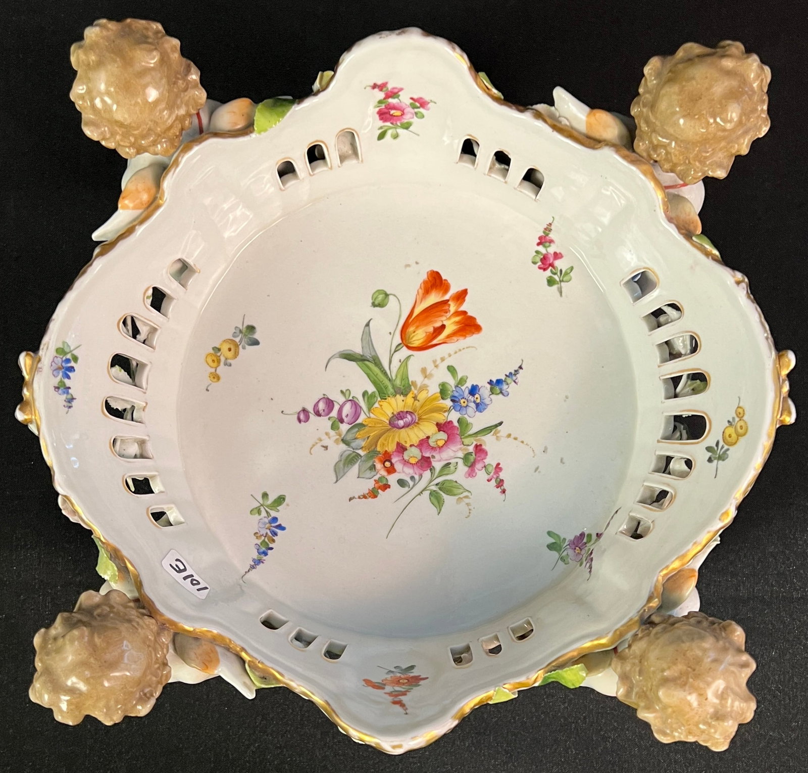 Dresden Porcelain Footed Compote, c.19th Century - 3