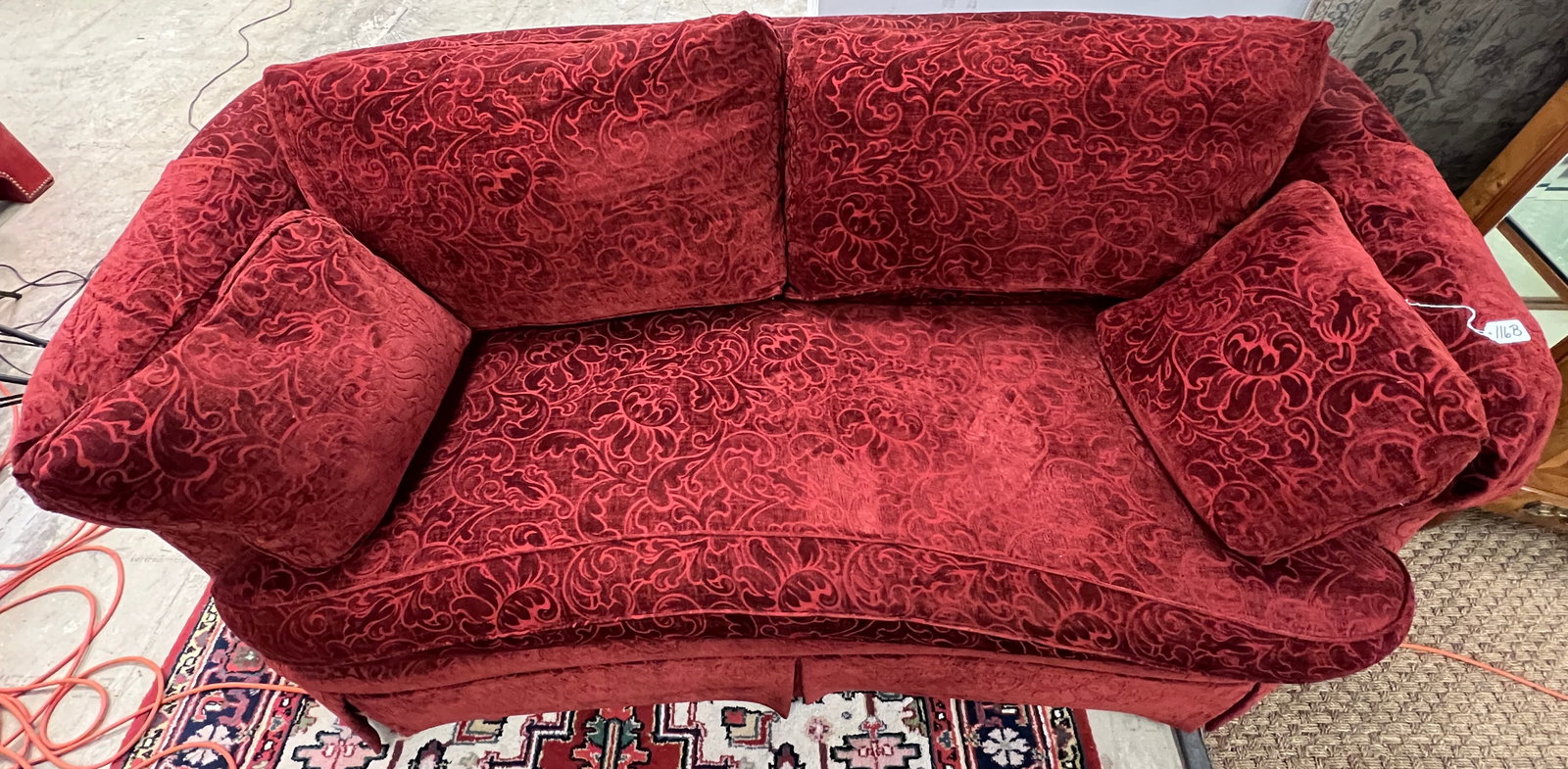 Sherrill Burgundy Sofa - 3