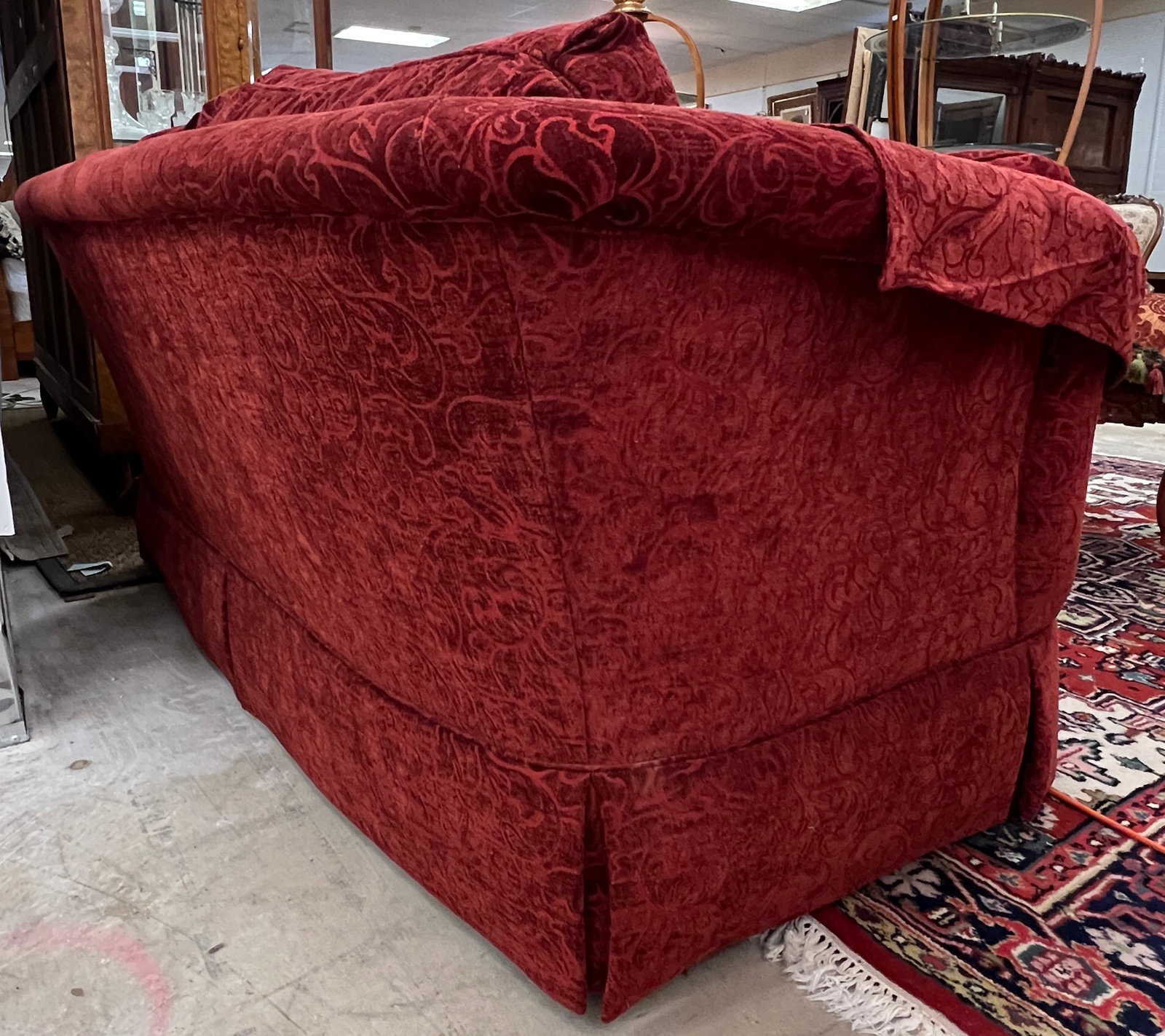 Sherrill Burgundy Sofa - 4