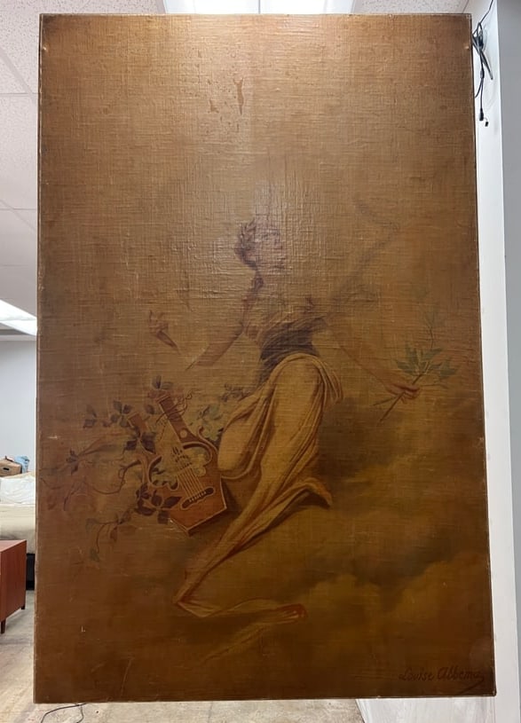 Louise Abbema French Canvas Theater Panel of Important Size, Signed, c.1897 (1 of 9)