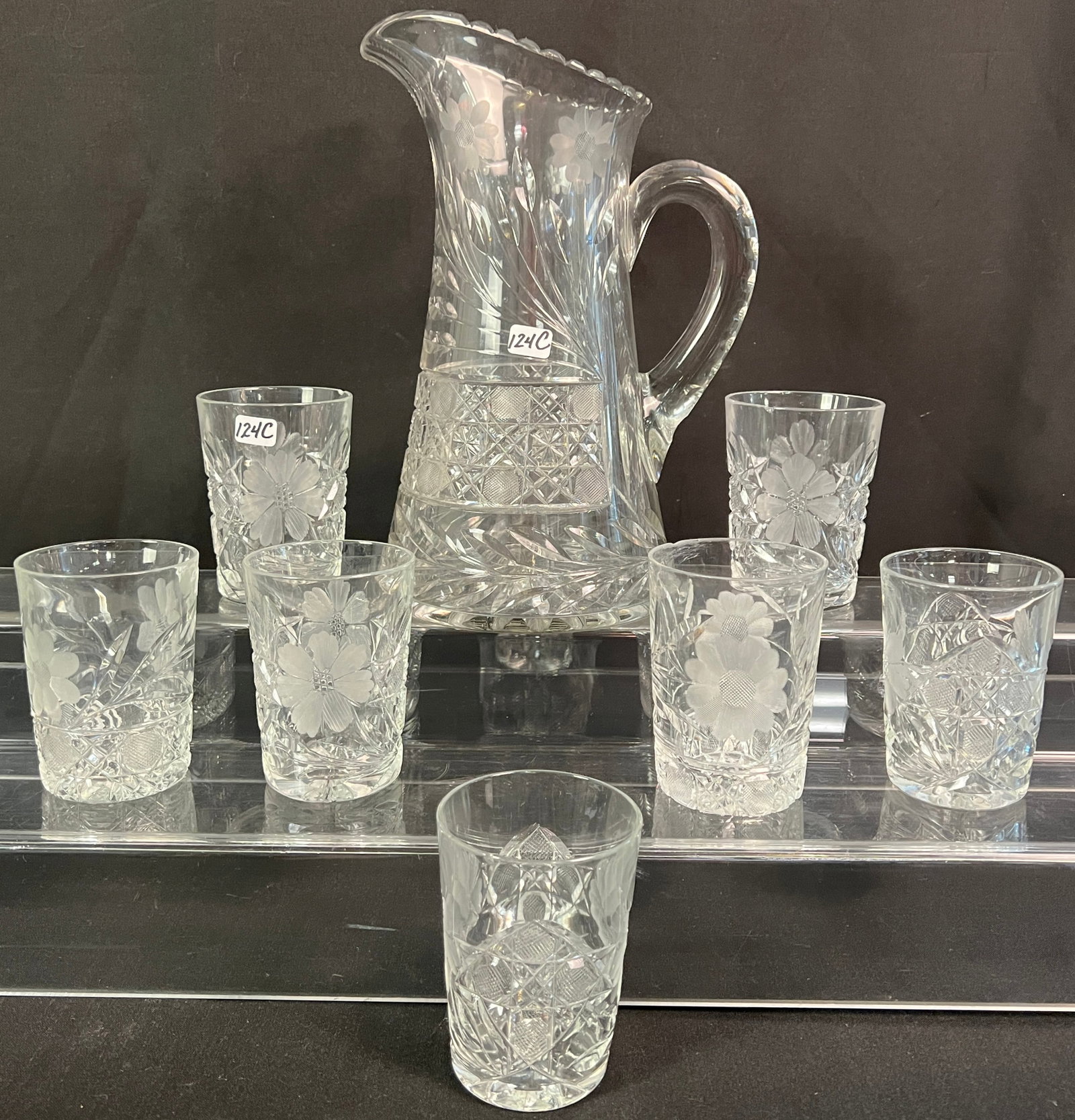 Cut Crystal Pitcher & Tumblers (1 of 9)