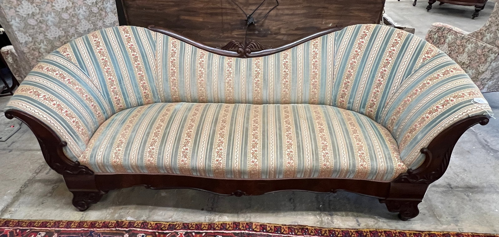 Second Empire Carved and Upholstered Sofa (1 of 6)