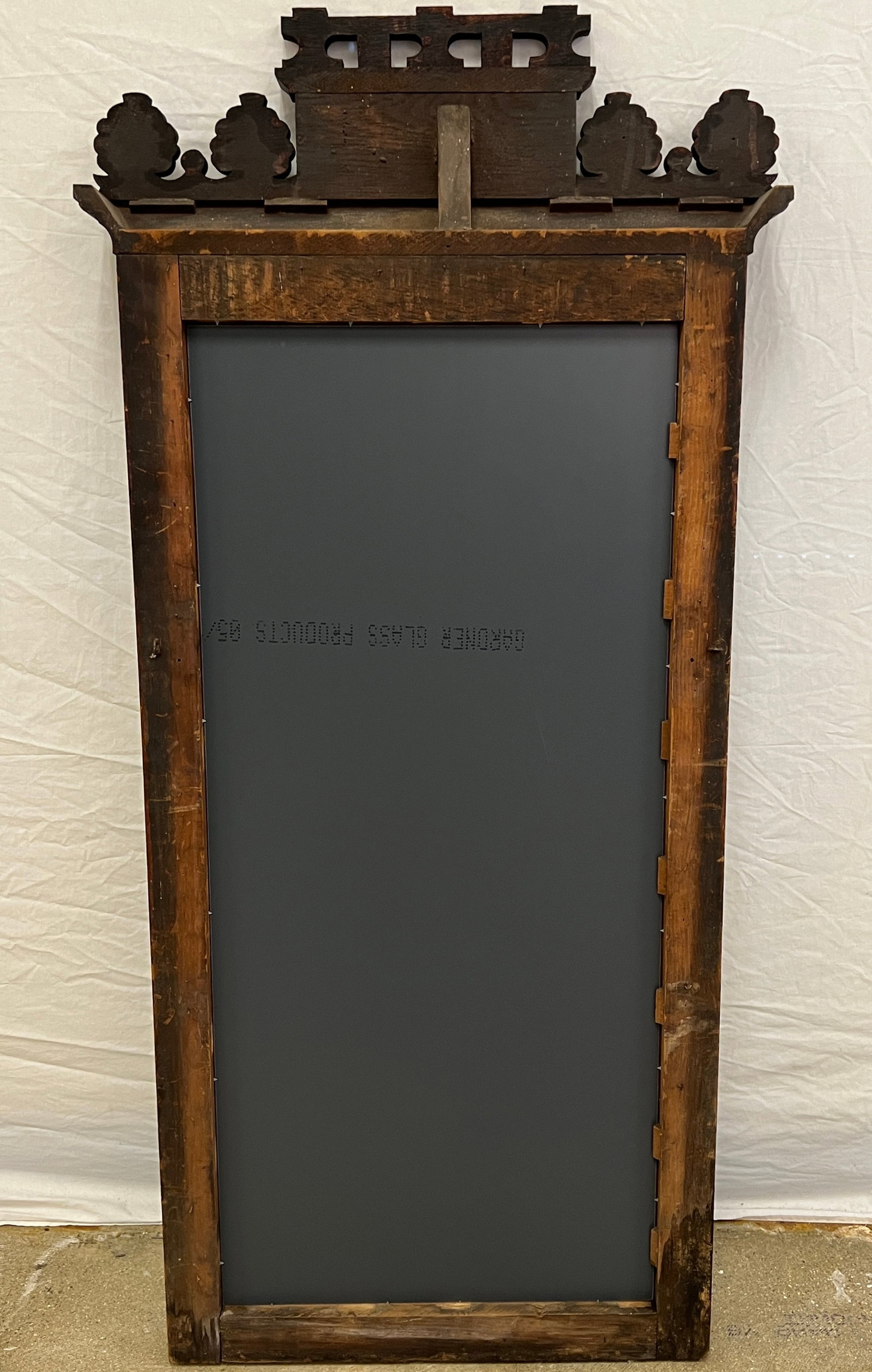 Victorian Floral Carved Hall Mirror, c.1880s - 2