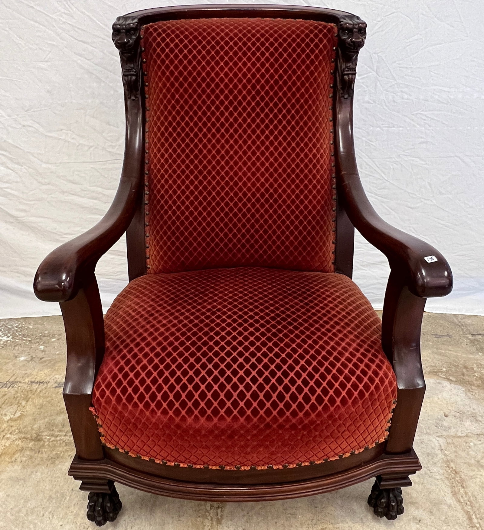 Over-sized Victorian Armchair with Lion Heads (1 of 8)