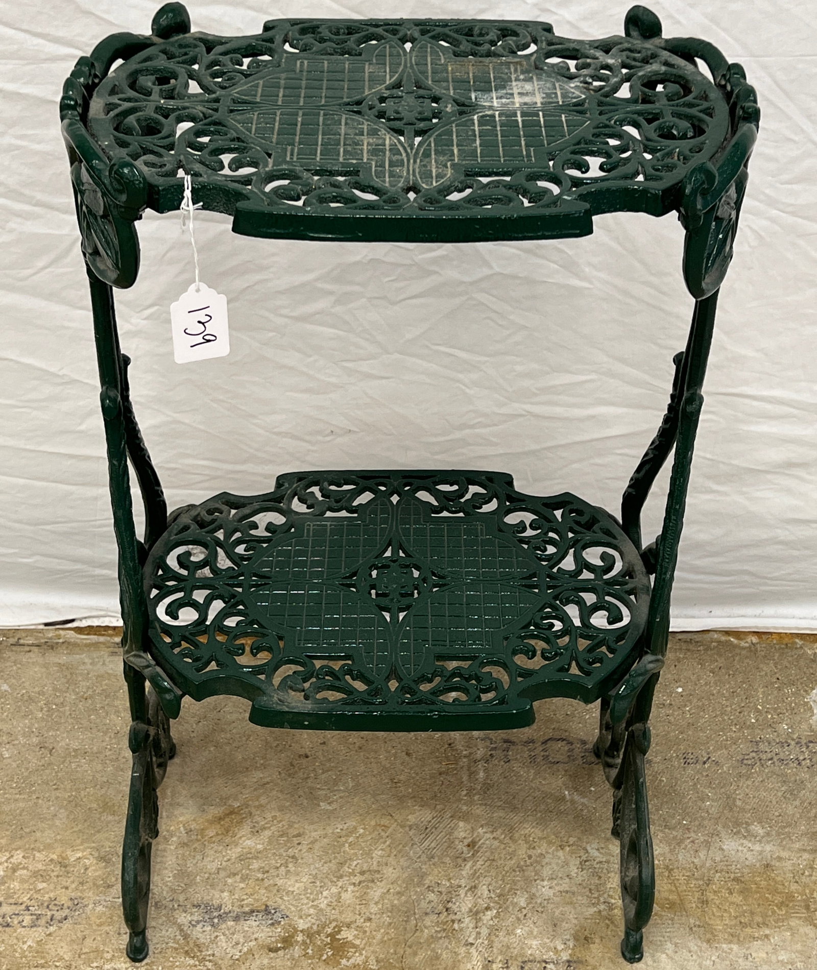 Fancy Cast Iron Two Tiered Shelf (1 of 6)