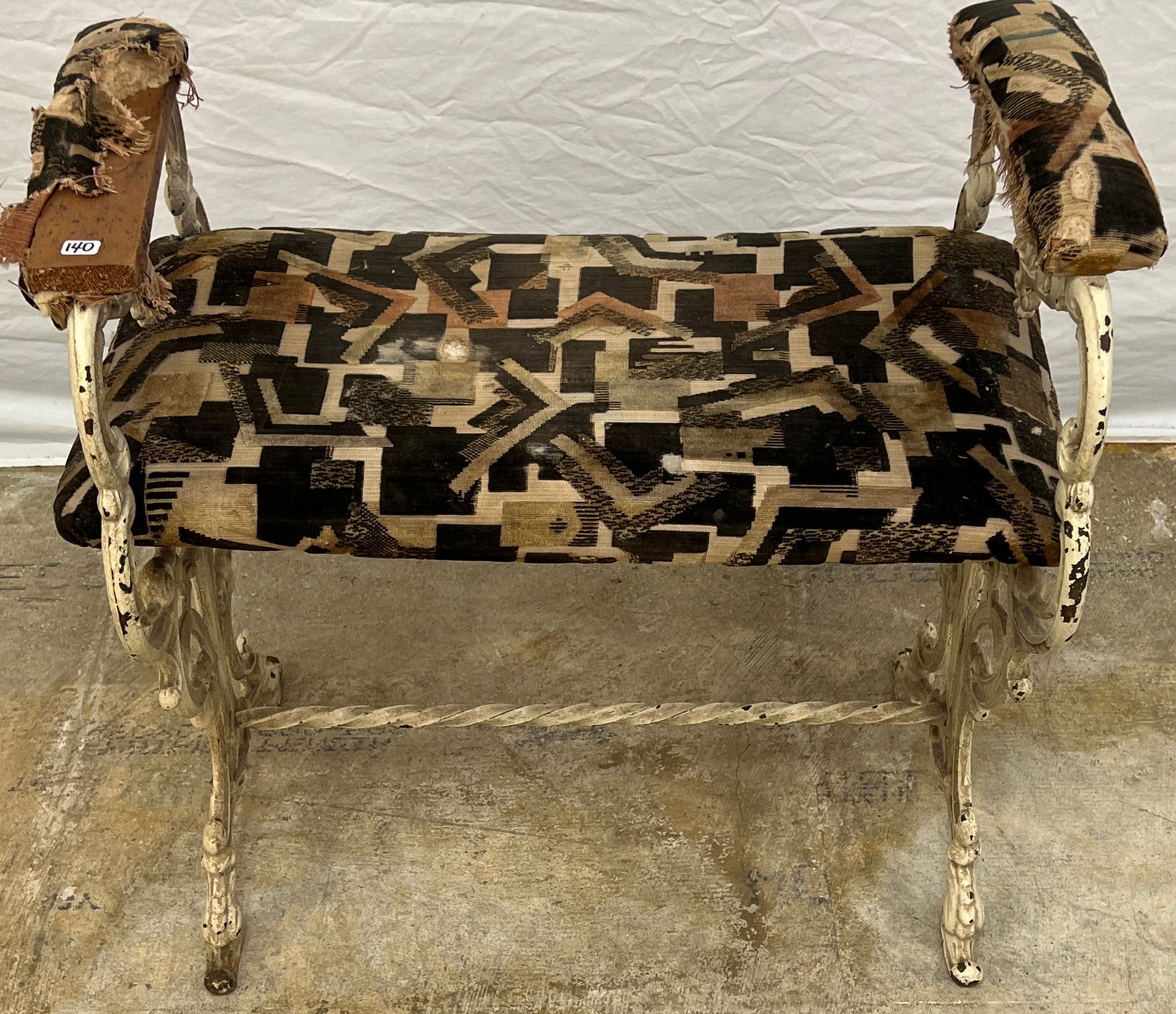 Ornate Cast Iron Radio Bench with Arms, c.1920s (1 of 6)