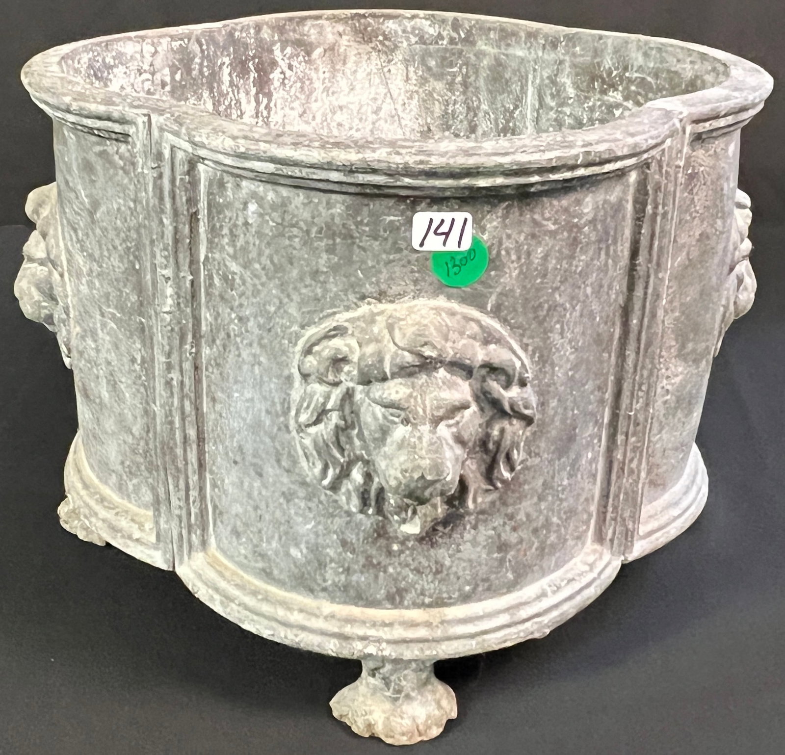 Single 18th Century Planter with Lion Heads (1 of 6)