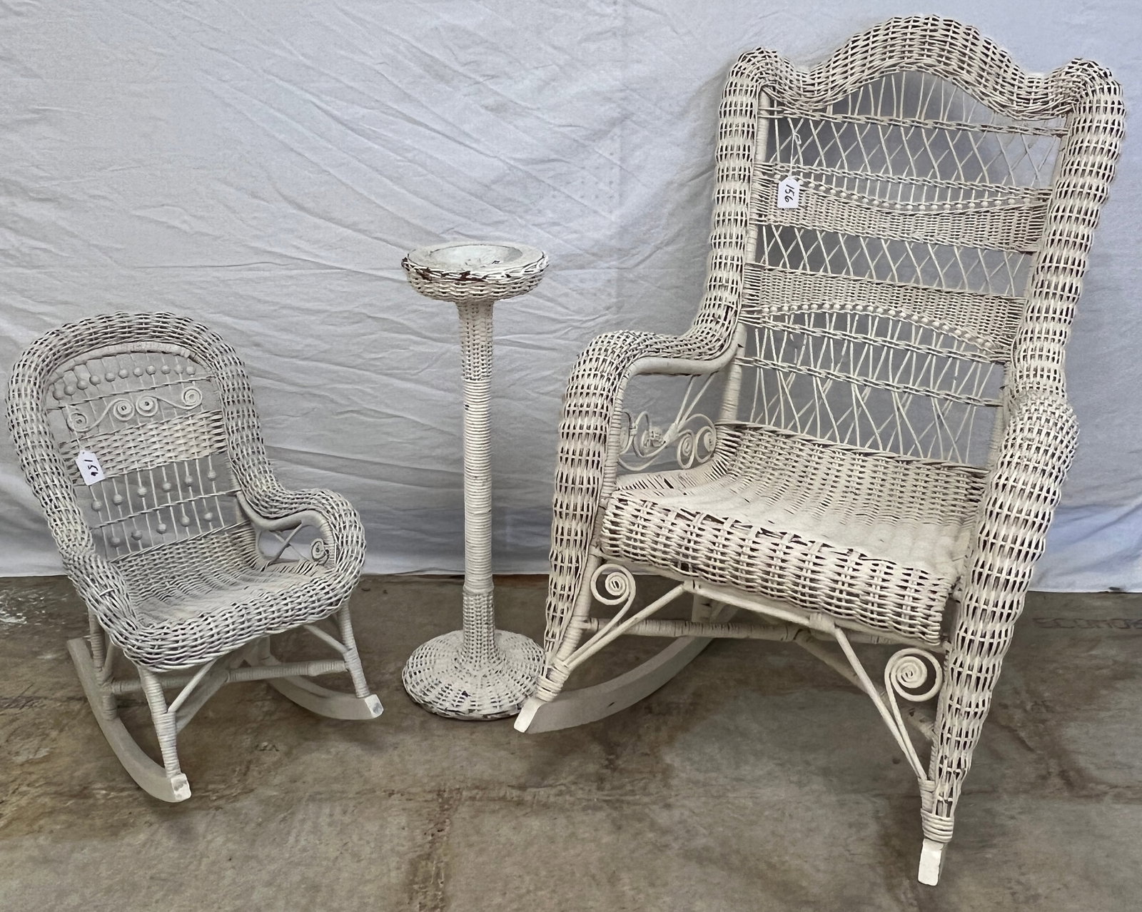 Antique Heywood Wakefield Wicker Rocker and Child's Rocker, More! (1 of 6)