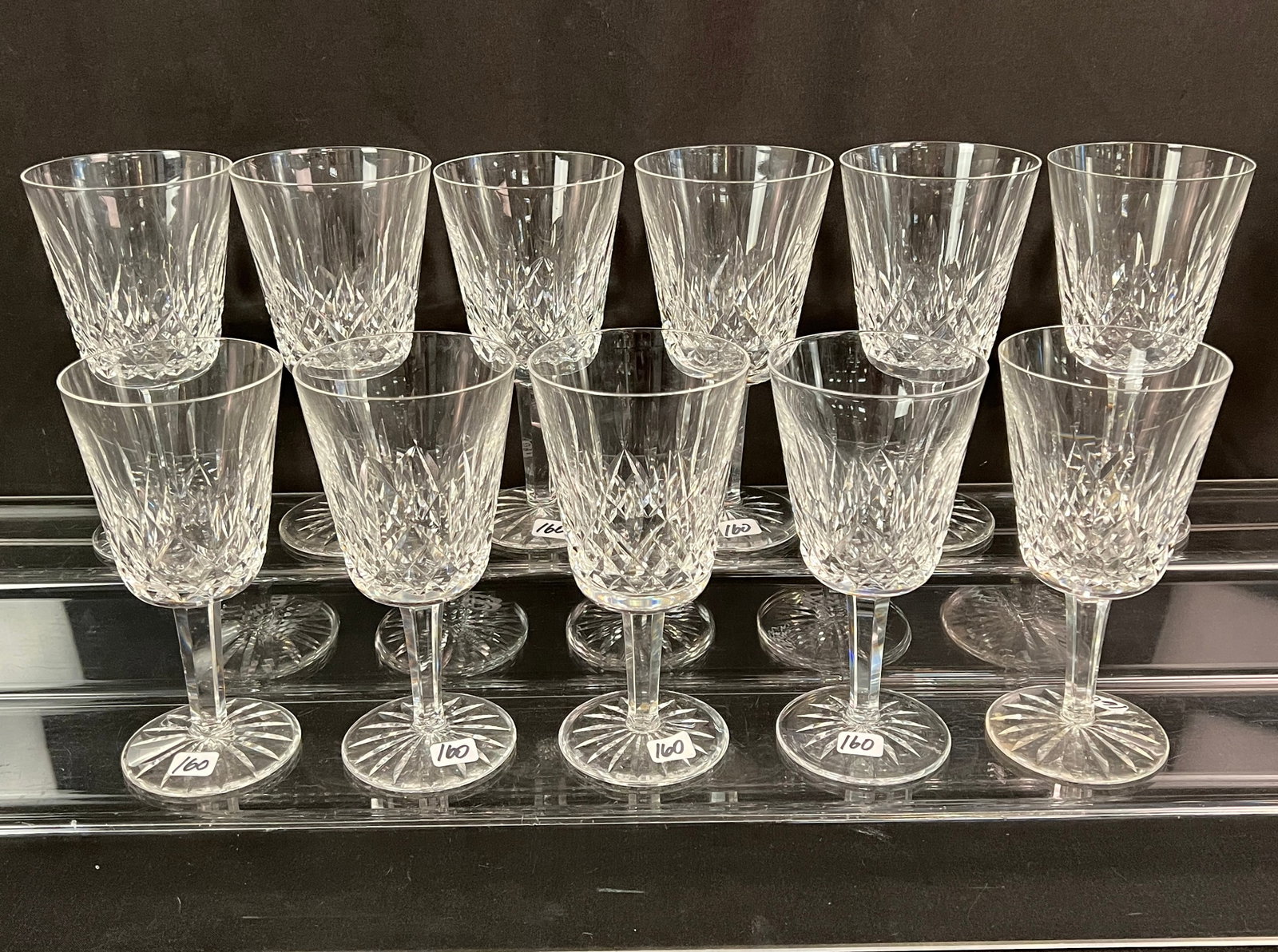 Group of 11 Waterford Water Goblets in the "Lismore" Pattern (1 of 6)