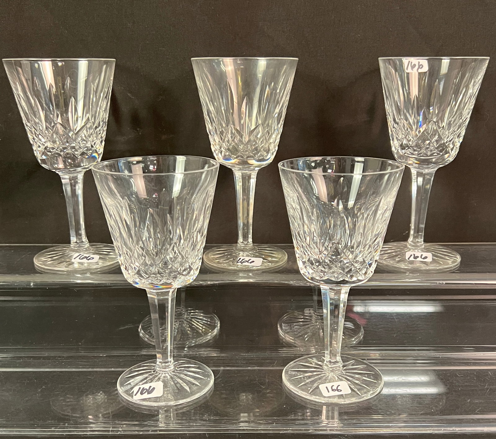 Group of 10 Waterford Wine Goblets in the "Lismore" Pattern (1 of 6)